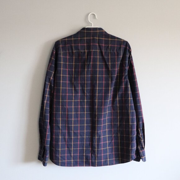 UNTUCKit Men's Navy XXL Georgio Plaid Slim Fit Cotton Button Down Collared Shirt - Picture 2 of 15